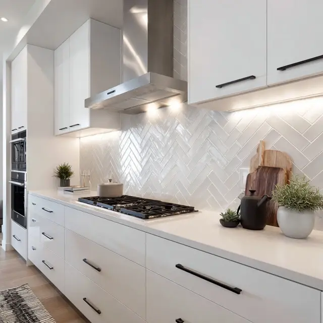 Elegant Herringbone Tile Backsplash Styles - Discover elegant herringbone tile backsplash styles that bring timeless sophistication... Elegant Herringbone Tile Backsplash Styles - Kitchen Backsplashes | Laravel