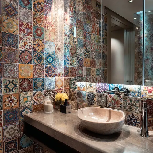 Creative Mosaic Backsplash Designs for Bathrooms - Discover creative mosaic backsplash designs that bring color, texture, and... Creative Mosaic Backsplash Designs for Bathrooms - Bathroom Backsplashes | Laravel