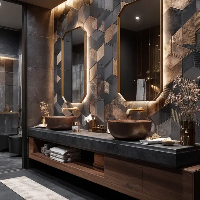 Creative Hexagon Backsplash Designs for Bathrooms - Discover creative hexagon backsplash designs that bring geometric charm and... Creative Hexagon Backsplash Designs for Bathrooms - Bathroom Backsplashes | Laravel