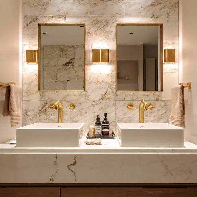 Bathroom Backsplash Ideas That Pair with Gold Fixtures - Bathroom Backsplashes | Laravel