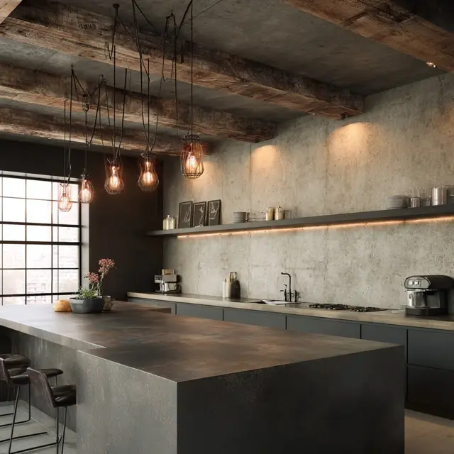 Concrete Backsplash for Modern Industrial Homes - Discover concrete backsplash ideas that add raw texture, modern style,... Concrete Backsplash for Modern Industrial Homes - Backsplash Materials | Laravel