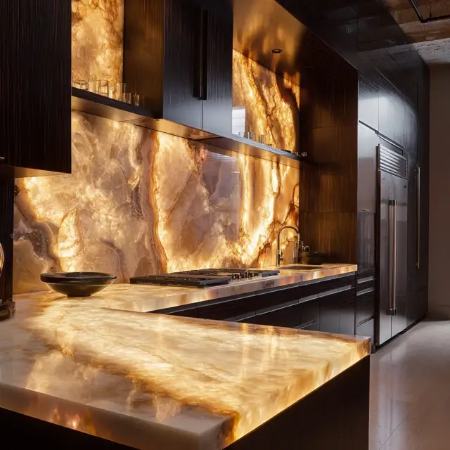 Onyx Backsplash Options for Striking Design - Discover onyx backsplash options that bring dramatic elegance, natural beauty,... Onyx Backsplash Options for Striking Design - Backsplash Materials | Laravel