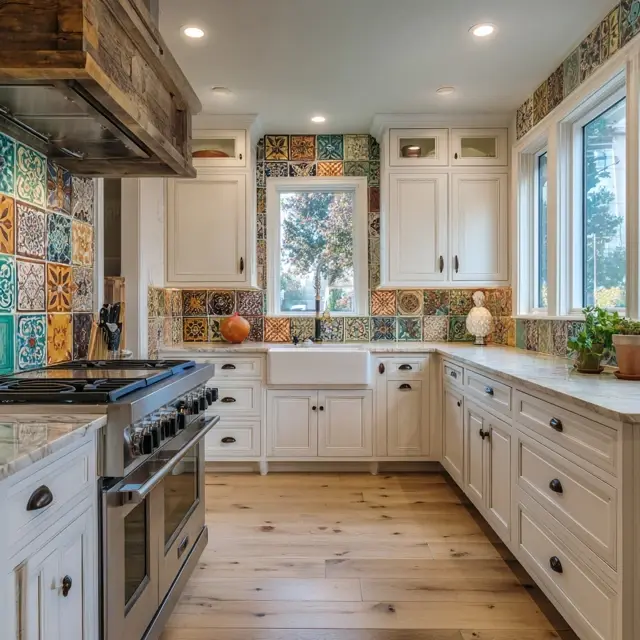 Hand-Painted Tile Backsplash Inspiration - Explore hand-painted tile backsplash inspiration that brings artistry, vibrant color,... Hand-Painted Tile Backsplash Inspiration - Backsplash Materials | Laravel