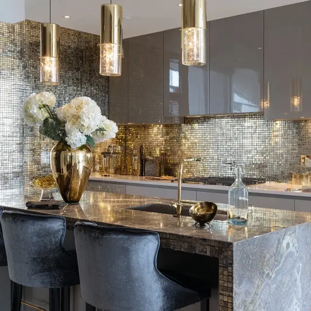 Glamorous Backsplash Inspirations with Metallics - Trends & Inspiration | Laravel